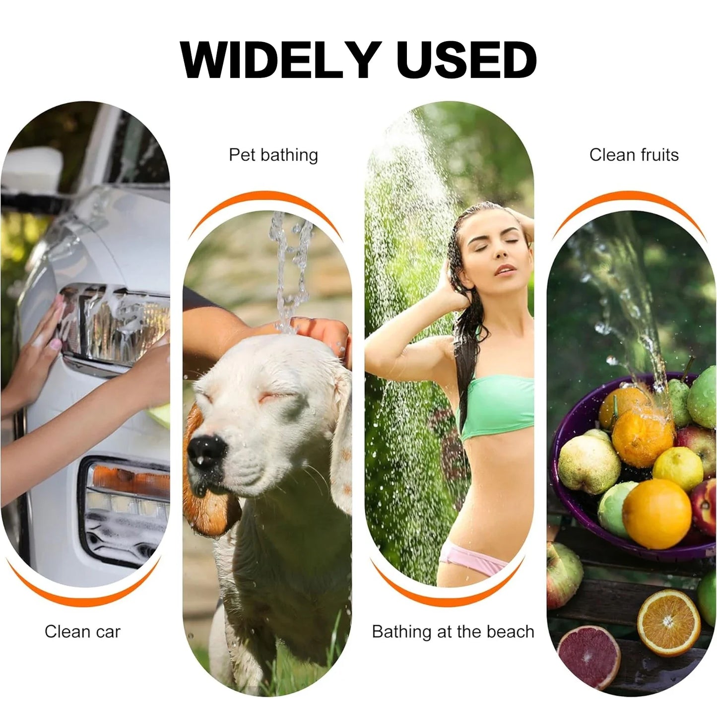 Portable Rechargeable Outdoor Shower, Handheld Compact Design, Gentle Shower Stream for Car Washing, Flower Watering, Bathing