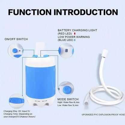 Portable Rechargeable Outdoor Shower, Handheld Compact Design, Gentle Shower Stream for Car Washing, Flower Watering, Bathing